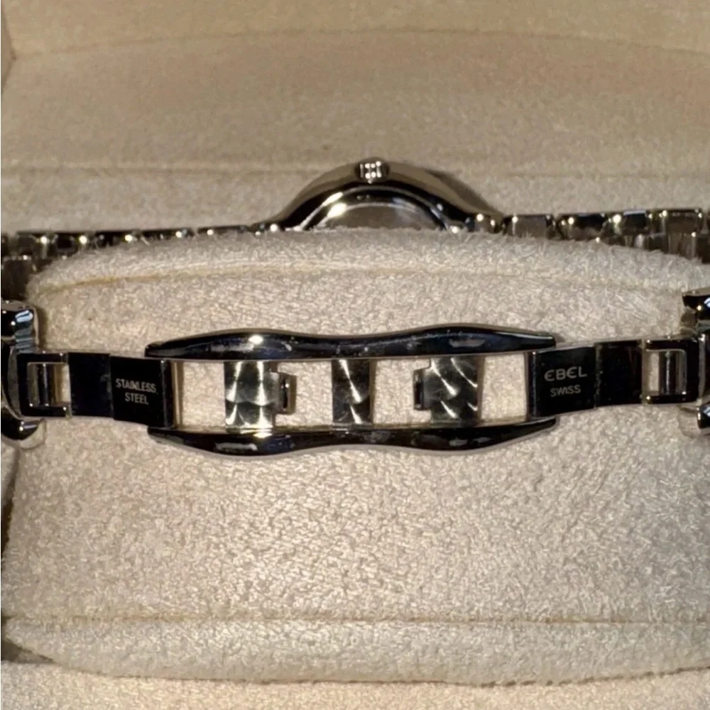 Ladies Women’s EBEL Beluga SS Diamond & Blue Mother of Pearl Wrist Watch w/ Box